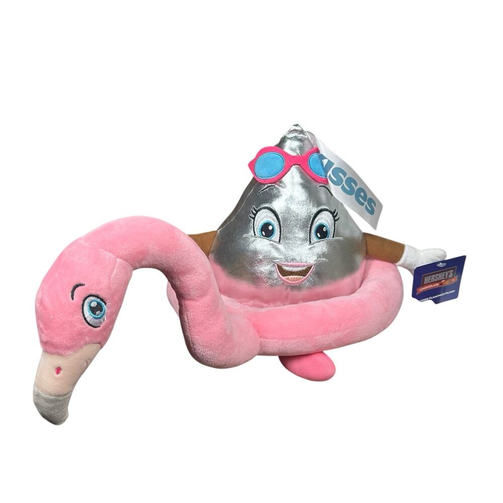 Hersheys Kiss Flamingo Plush Pink Stuffed Animal Chocolate World‎ Exclusive NEW